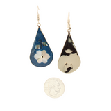 Ocean's Whisper- Waterdrop - Abalone Mother of Pearl Dangle Earrings - Blue - XL