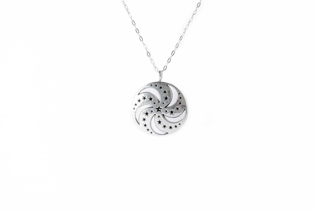 Pinwheel Pendant Taxco Sterling Silver Detail