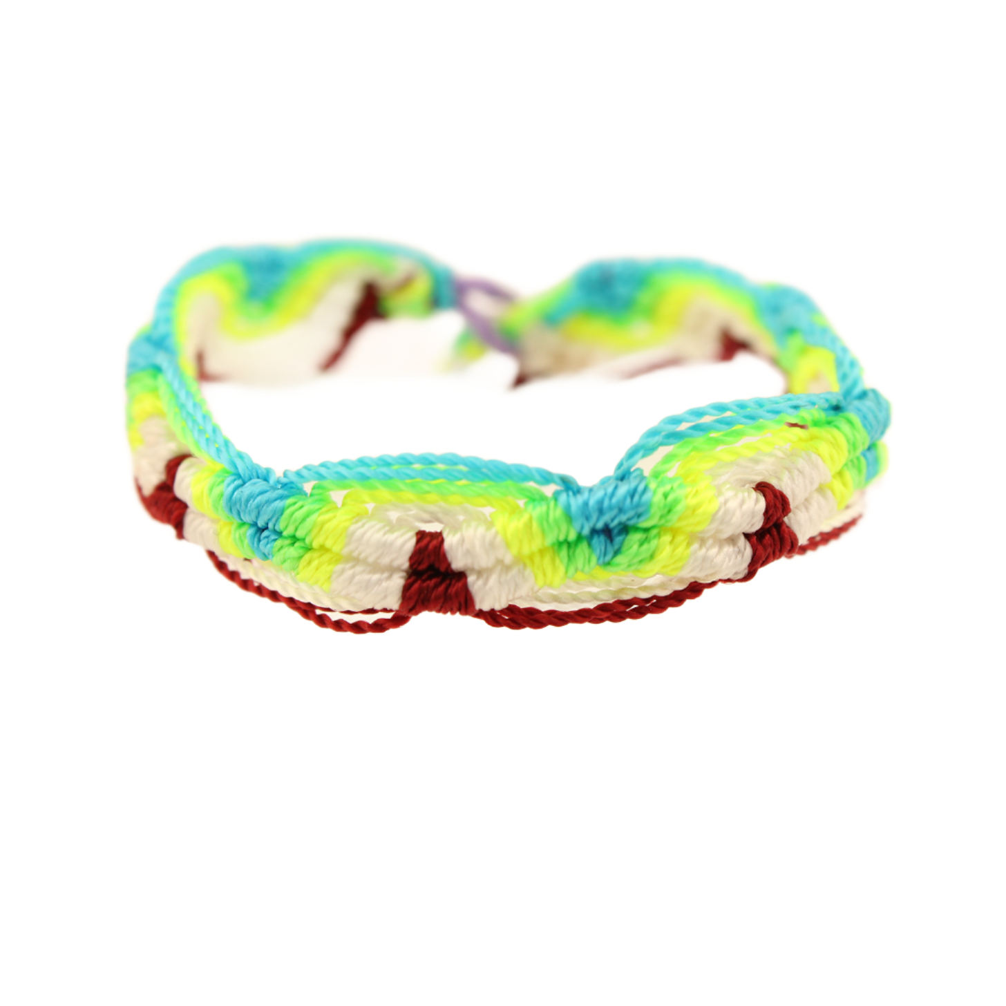 Raíces - Knitted Bracelet - Blue, Brown, Yellow and Green - Medium - 12 In x .5 In