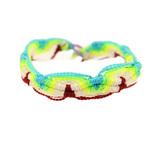 Raíces - Knitted Bracelet - Blue, Brown, Yellow and Green - Medium - 12 In x .5 In
