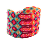Raices-KnittedBracelet-BlueandOrange-ExtraLarge-17Inx2In