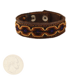 Raíces - Knitted Bracelet - Brown and Black - Leather - 9 x 3.25 In