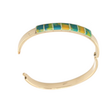 Talisman-EnameledLinkBracelet-GreenandBlue-8In-detail