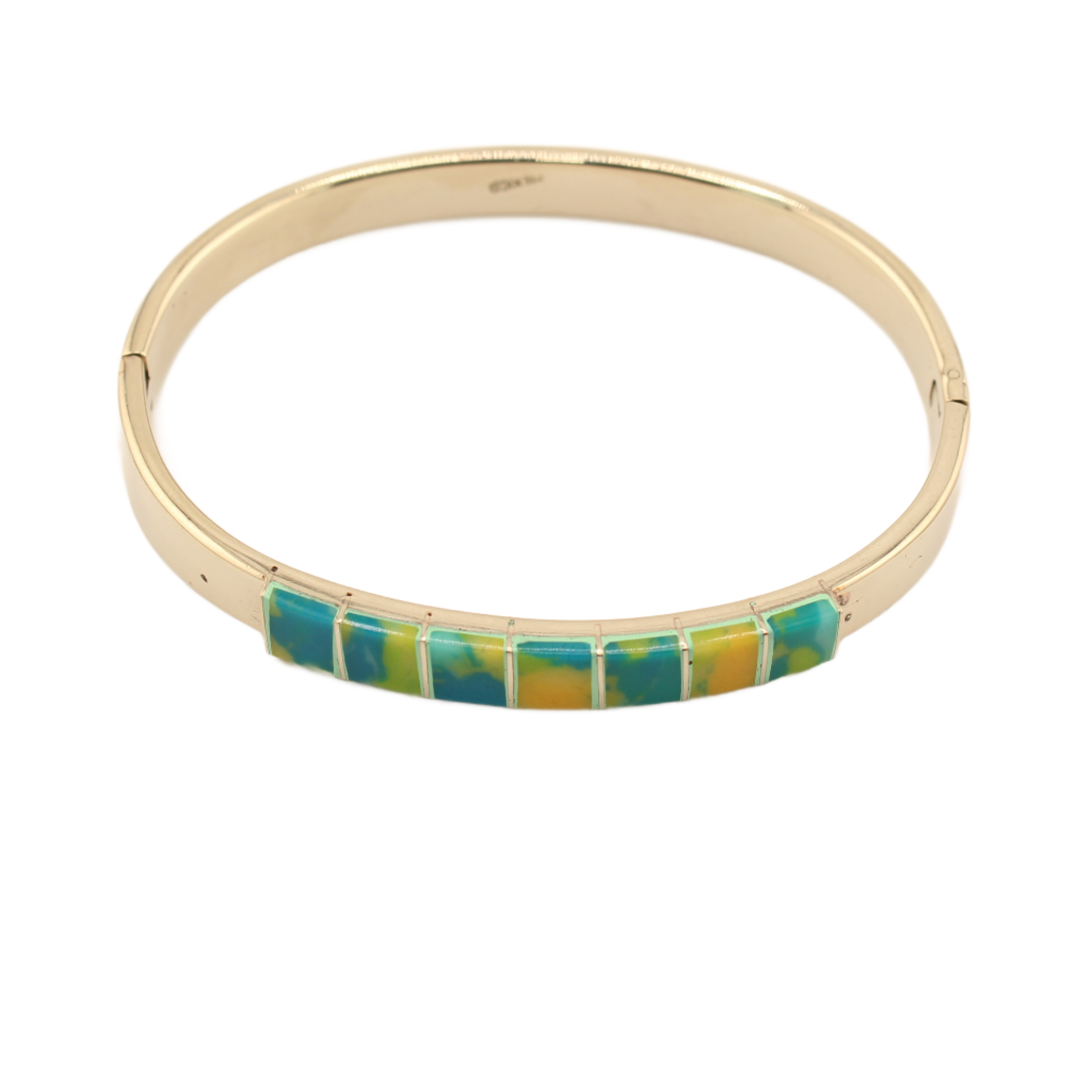 Talisman-EnameledLinkBracelet-GreenandBlue-8In