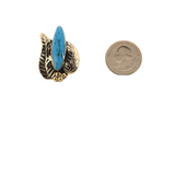 Carlota-EnameledDoubleLeaf-Blue-Ring-1.25Inx1In.Adjustable-SR
