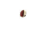 Carlota - Enameled Leaf - Red  Adjustable Ring -  1.25 In x 1 In.