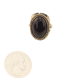 Earth's Treasure - Dark Blue Aventurine Adjustable Ring - 1.25 In. x  0.75 In.