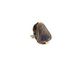 Earth's Treasure - Sodalite Triangle Ring - 1.25 x 2 In. - Adjustable