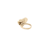 Eternal Nature - Dried Flowers Ring - Heart - Black and Yellow 1 In x .75 In - Adjustable