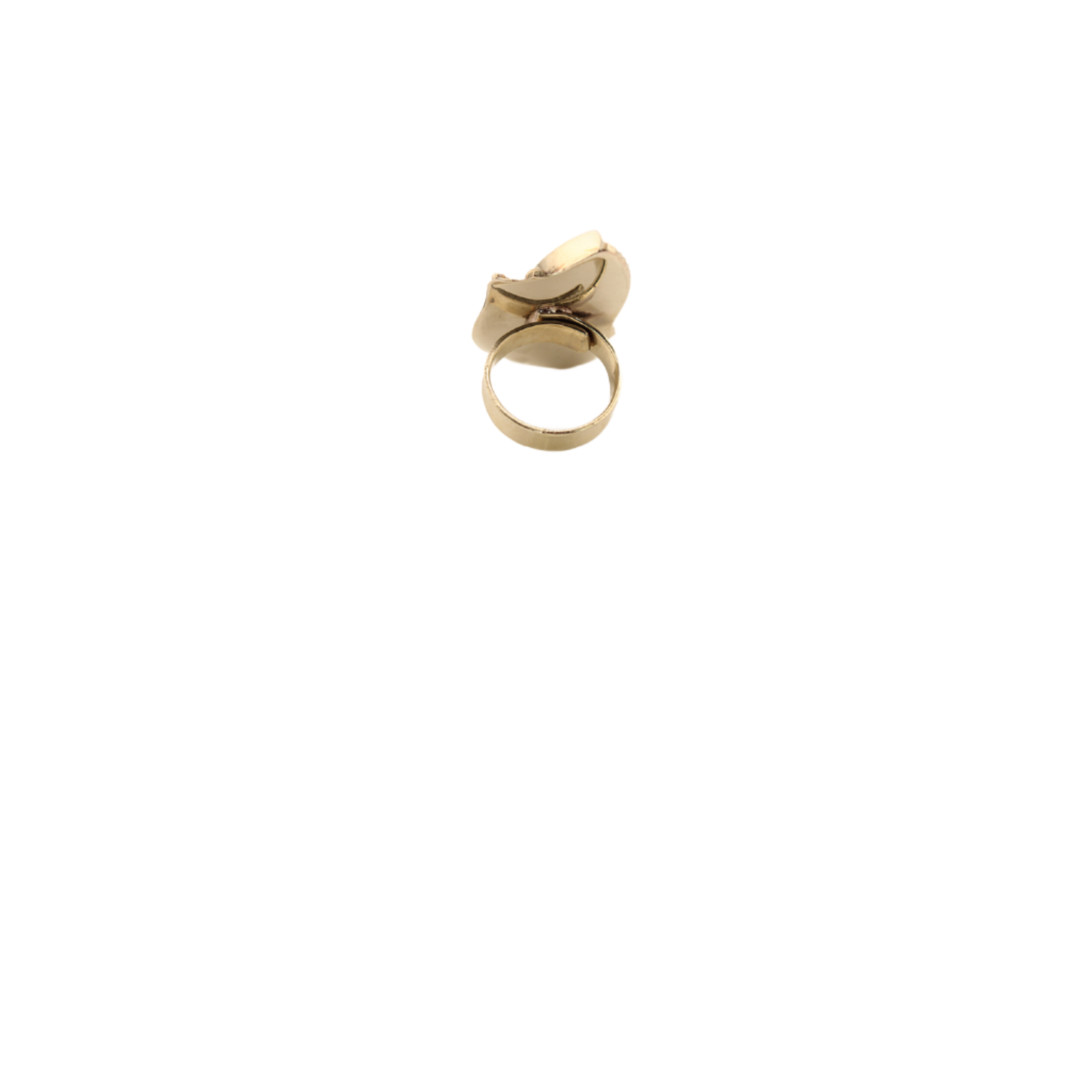 Ocean's Whisper - Bague réglable en nacre d'ormeau - Filigrane - Double feuille - 1,5 po. x 1 po.
