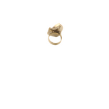 Ocean's Whisper - Abalone Mother of Pearl Adjustable Ring  - Filigree - Double Leaf - 1.5 In. x  1 In.