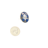 Ocean's Whisper - Abalone Mother of Pearl Ring - Round Flower - Blue - 1.25 In x 1.25 In - Adjustable