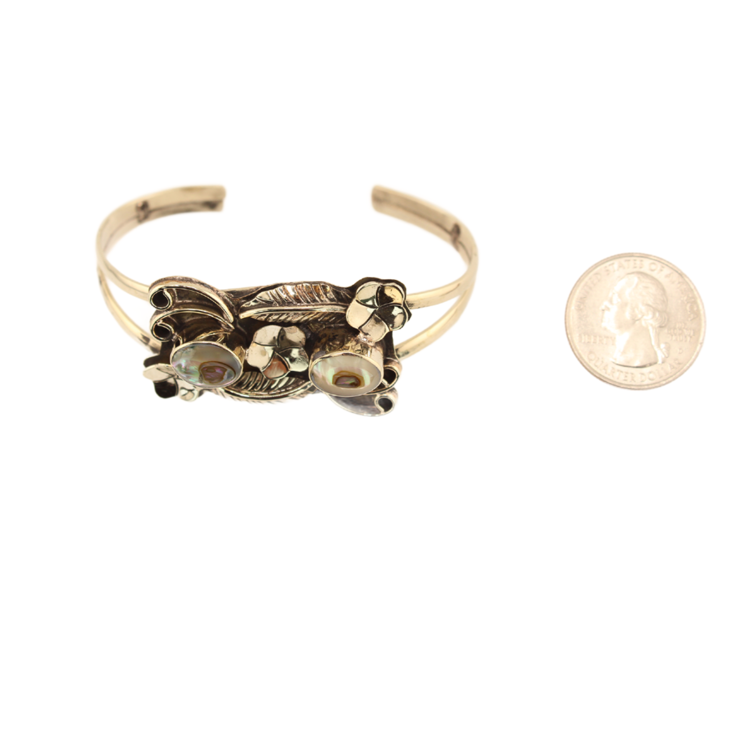 Ocean_sWhisper-MotherofPearlDoubleLeafCuffBracelet-BlackandIridescent-8In-SR