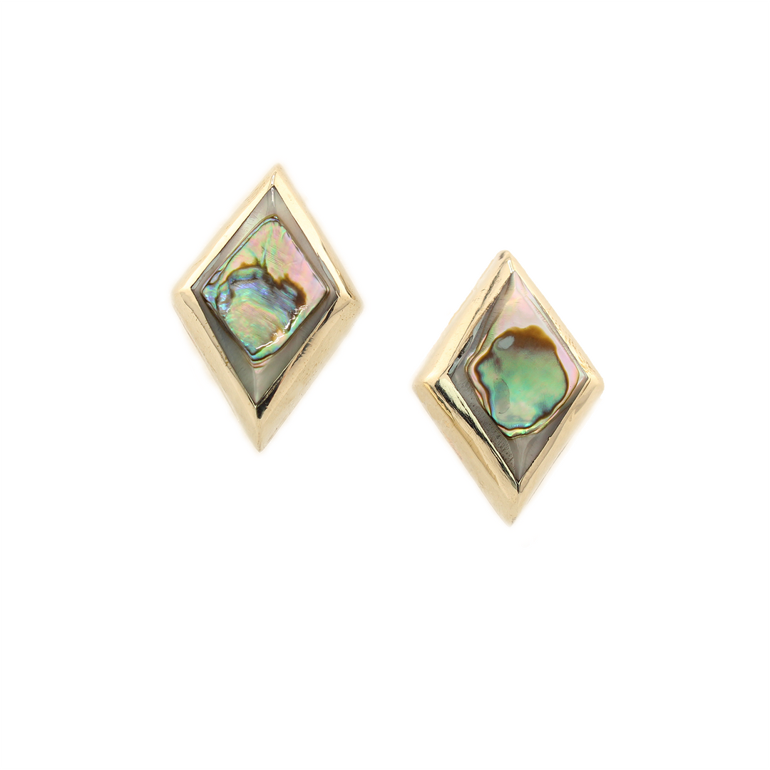 Green Iridescent Mother of Pearl - Studs