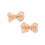 Amor Huichol – Haarspange mit Perlenschleife – Paar Rosa und Gold – Klein