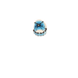 AmorHuichol-BeadedFlowersRing-BlueandWhite-1.5In.x1.5In.-Size7