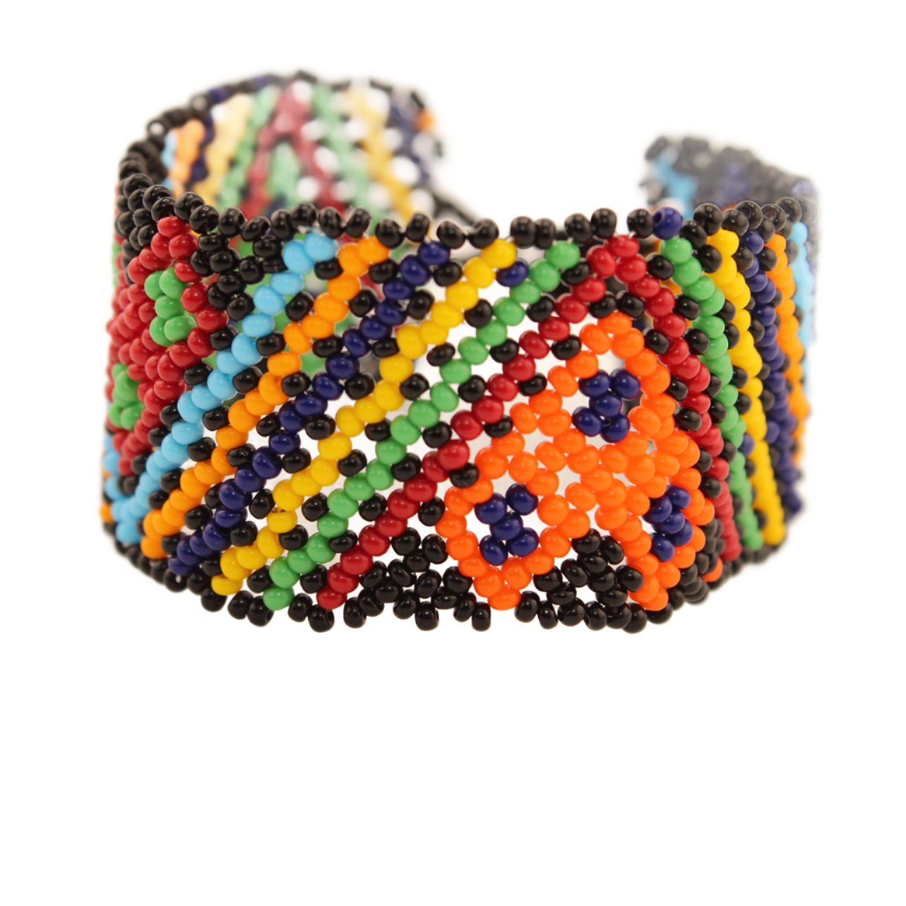 AmorHuichol-BeadedZigzagBracelet-Multicolor-Medium-7.25In