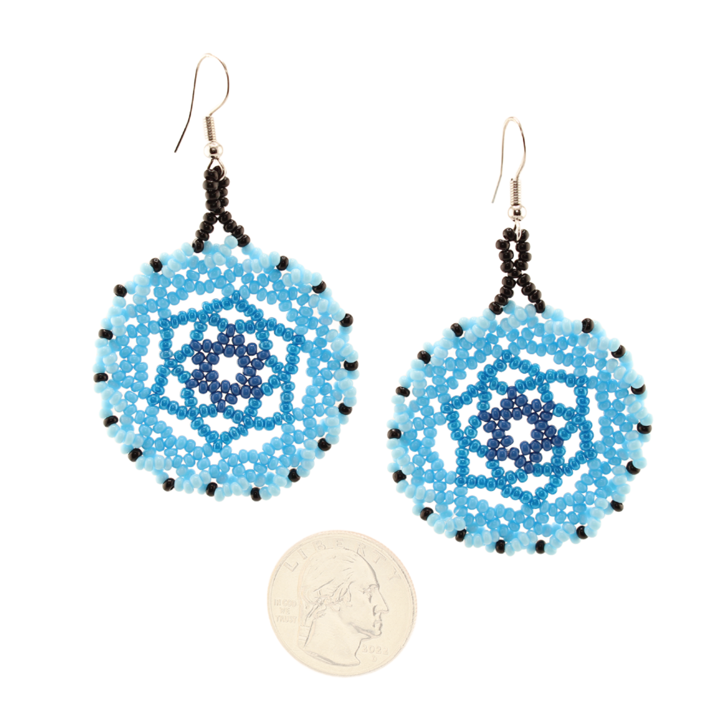 AmorHuichol-Dreamcatcher-BeadDangleEarrings-BlueandBlack