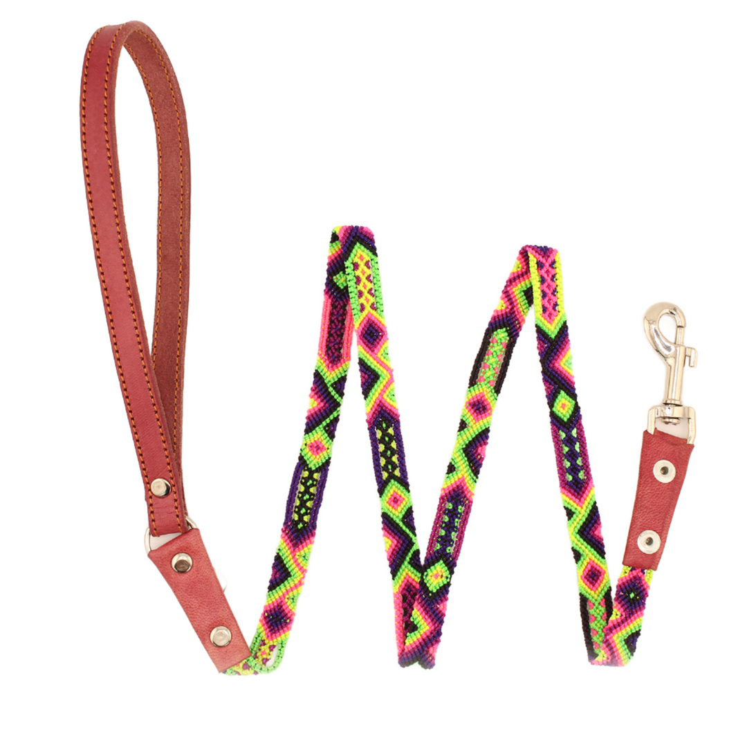 Berry Farm - Knitted Leather - Dog Leash - Pink & Purple