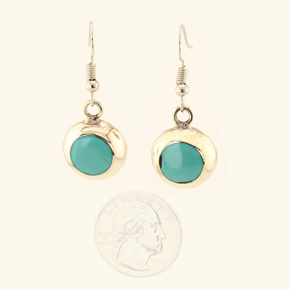 Carlota - Enameled Dangle Earrings- Circular - Green - Small