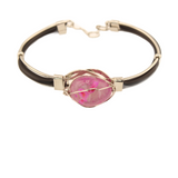Caucho - Pink Agate Link Bracelet - 7 In.