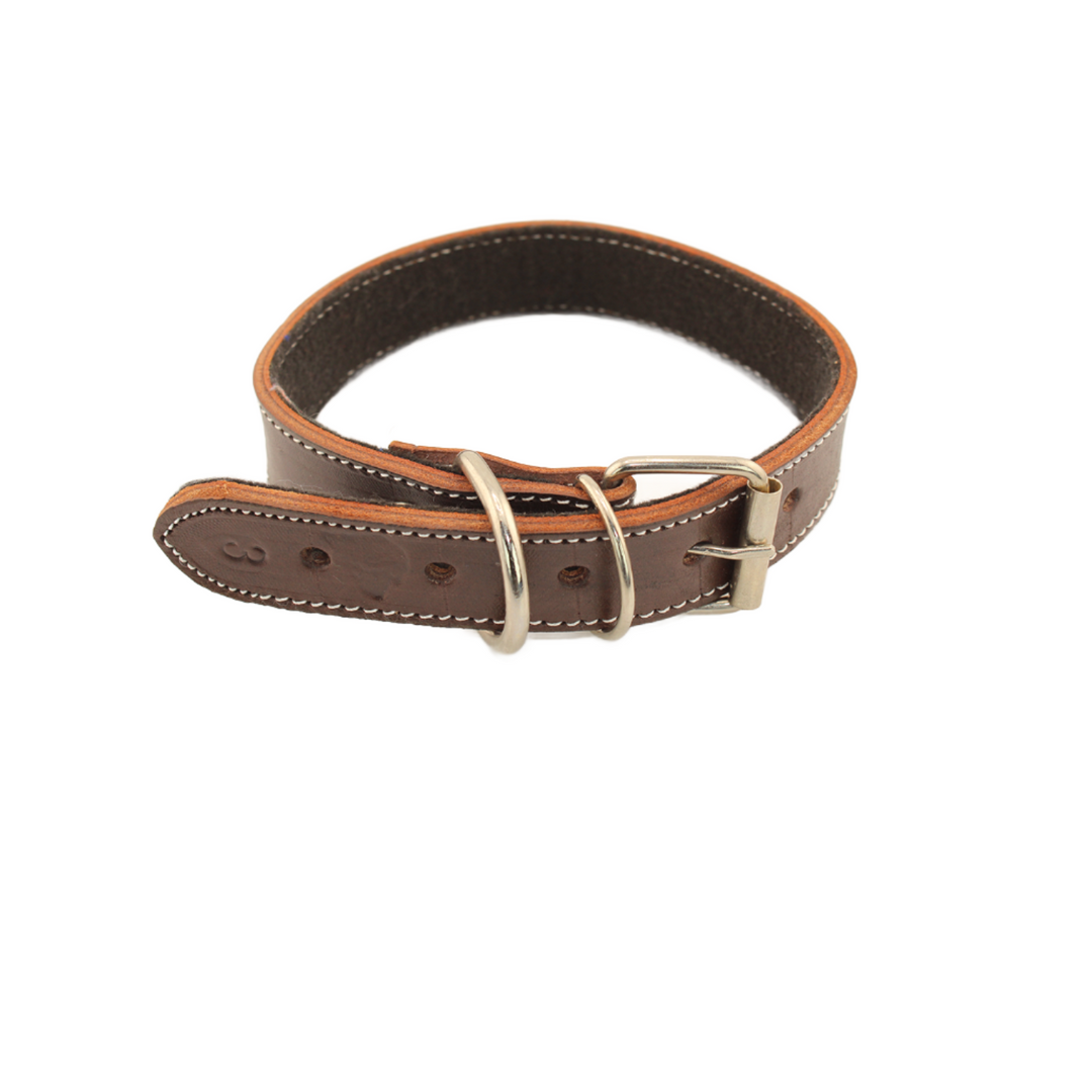 Chavo - Brown Leather - Dog Collar