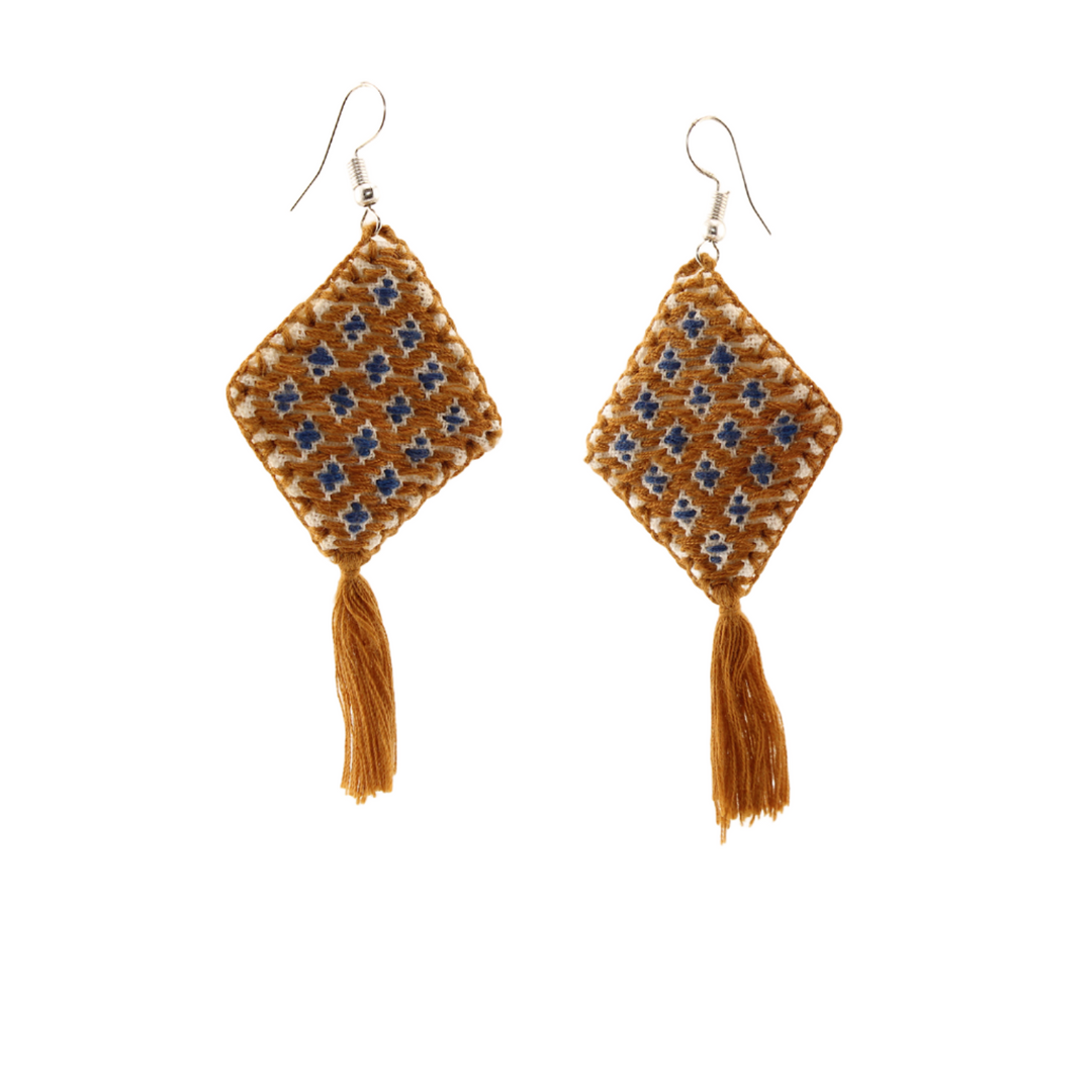 Explore a world of artisan craftsmanship with our exquisite handmade embroidery earrings. Elevate your style and support skilled artisans. Shop now for one-of-a-kind accessories!"