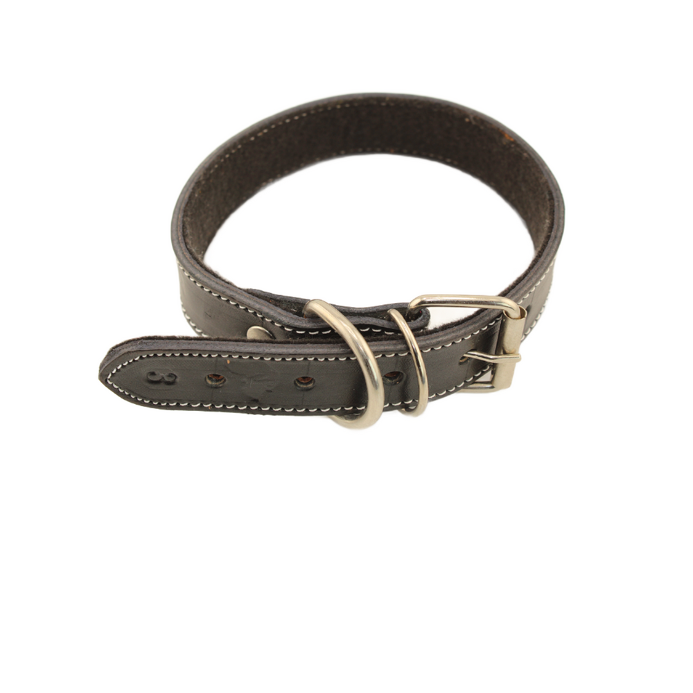 Chucho - Black Leather - Dog Collar