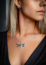 Dragonfly Stud Earrings Taxco Sterling Silver Details