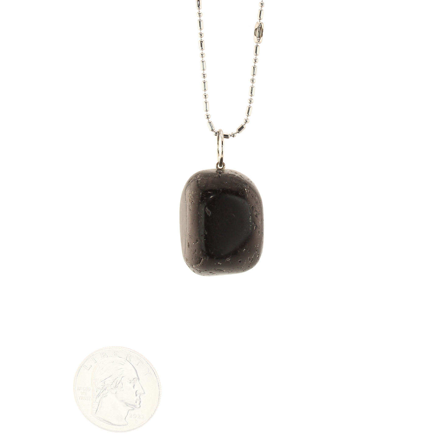 Trésors de la Terre - Pendentif obsidienne avec chaîne/ 21 po