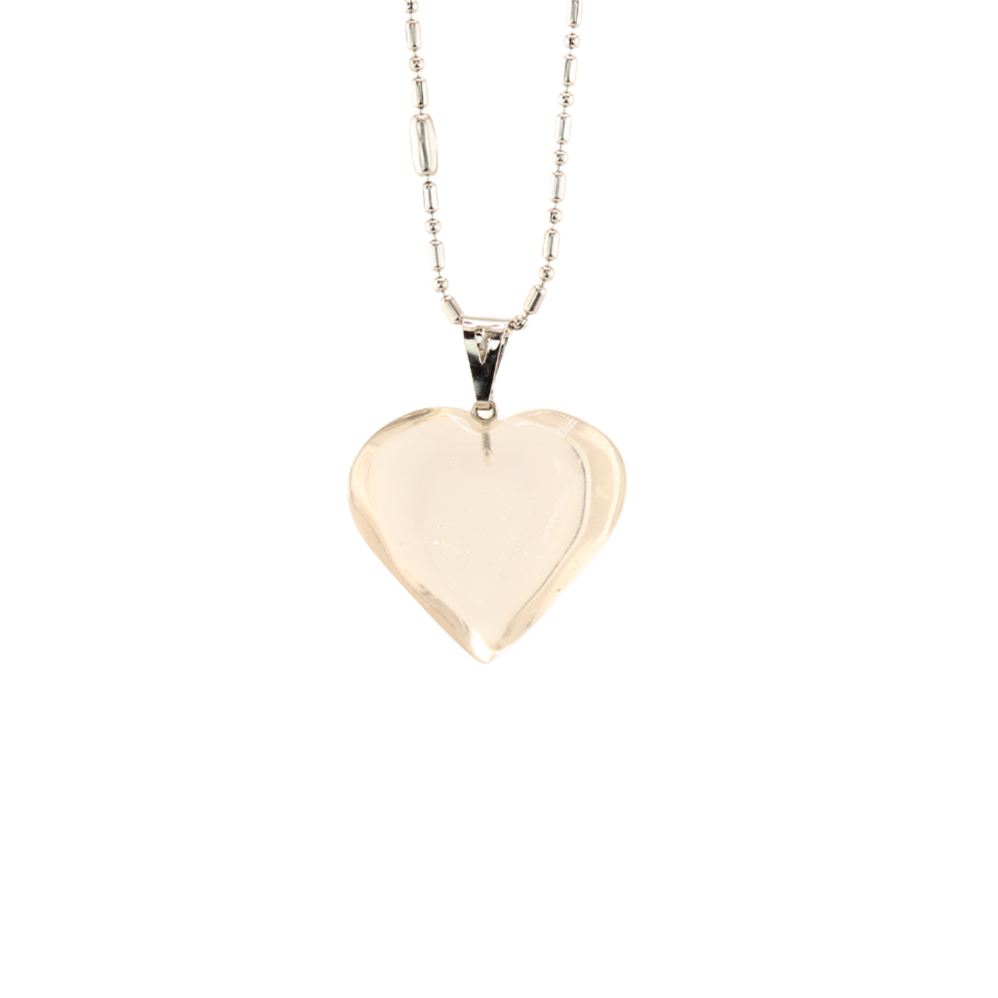 Earth's Treasures - Quartz Heart Pendant With Chain