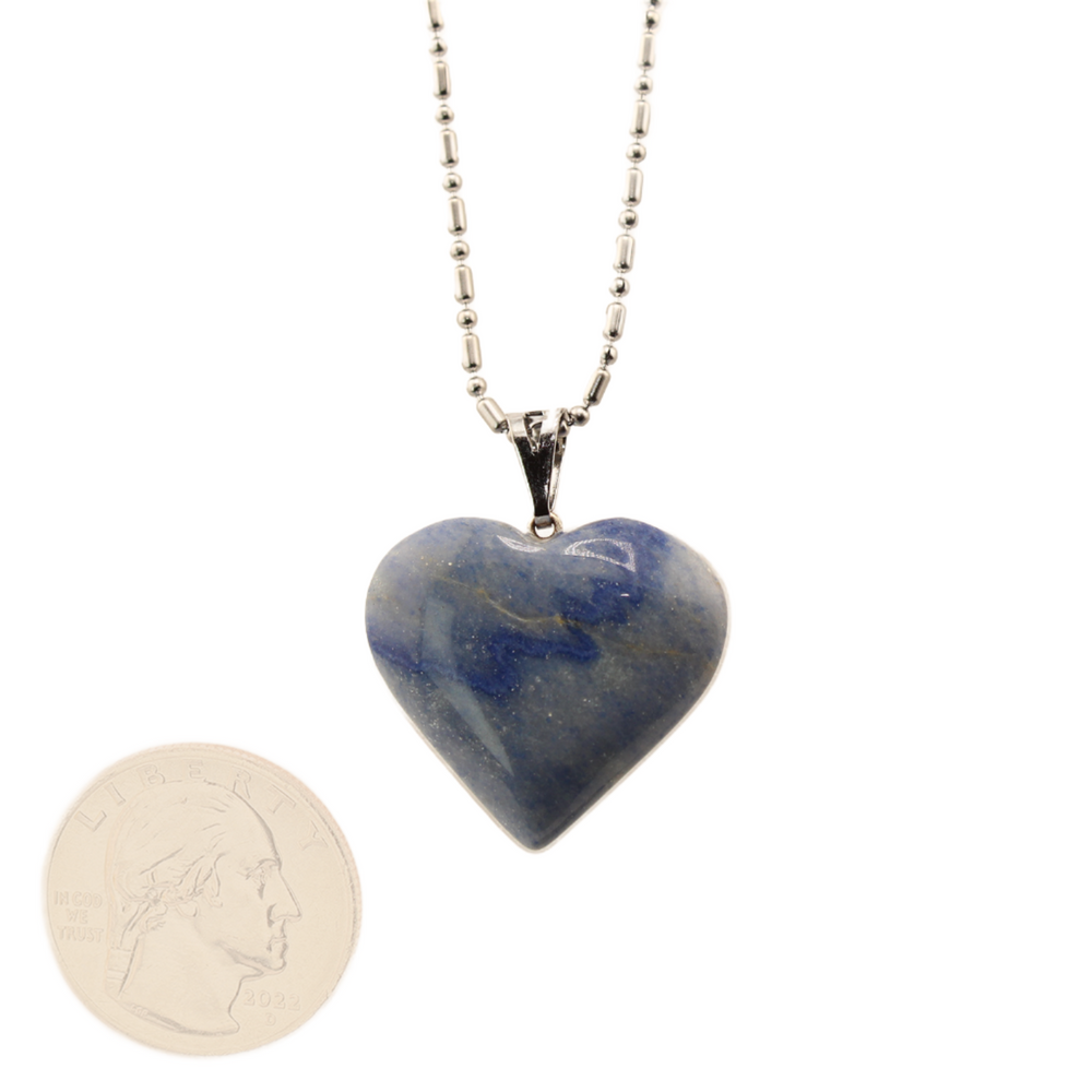 Earth's Treasures - Sodalite Heart Pendant With Chain. 21 In.