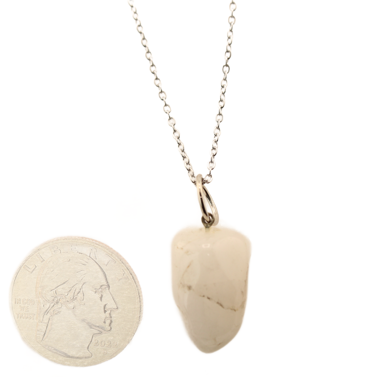 Earth's Treasures - White Quartz Pendant With Chain