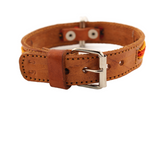 Fall is Here! - Knitted Leather Dog Collar - Black and Orange