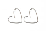 Amour Heart Hoop Earrings Taxco Sterling Silver