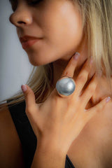 Moon Ball Ring Taxco Sterling Silver