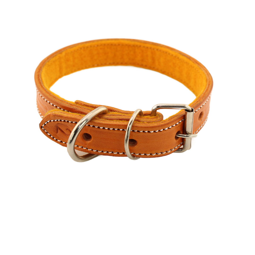 Nacho - Light Brown Leather - Dog Collar