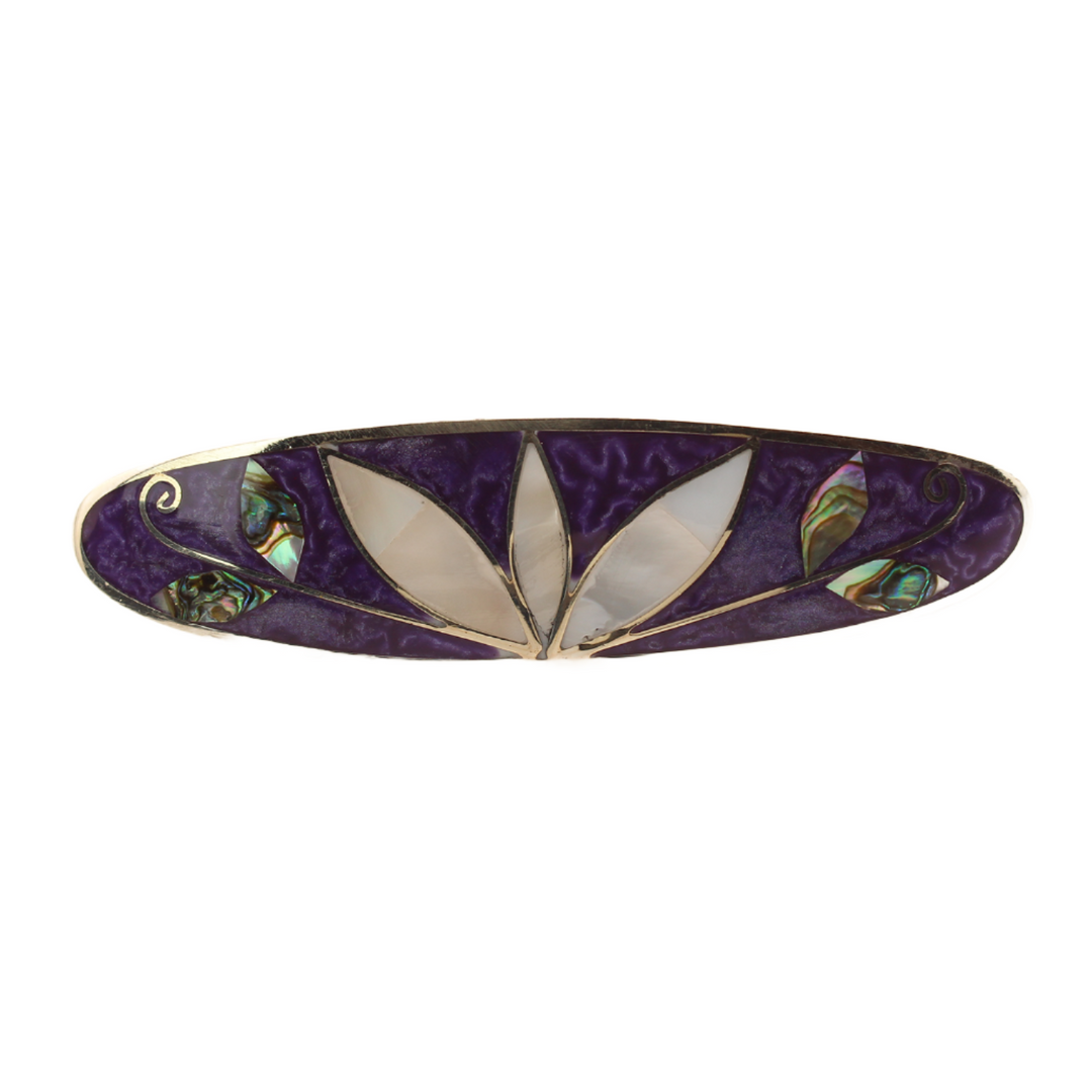 Ocean's Whisper - Abalone Mother of Pearl Hair Clip- Purple