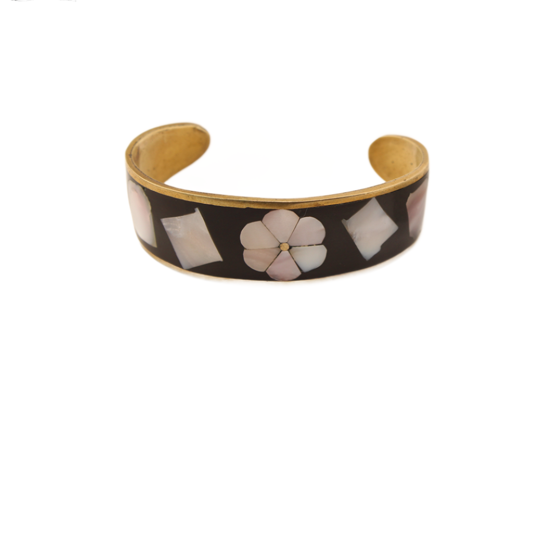 Ocean_sWhisper-BronzeandAbaloneMotherofPearlFlower-CuffBraceletforGirls-6.5In.