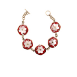 Ocean_sWhisper-MotherofPearlFlowerHexagonBracelet-Red-Small-8In