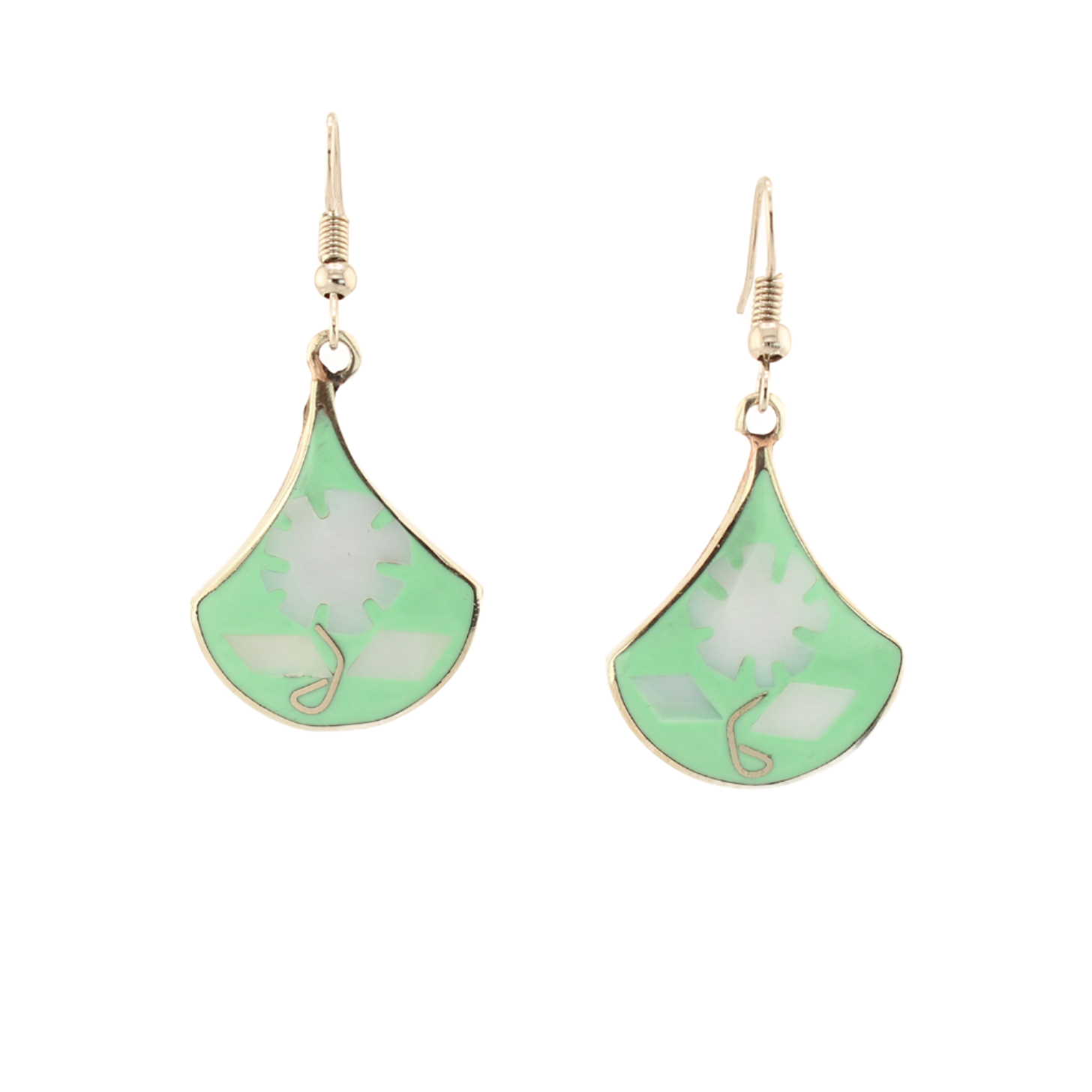 Ocean's Whisper - Waterdrop - Abalone Mother of Pearl Earrings - Green Tone - Large 