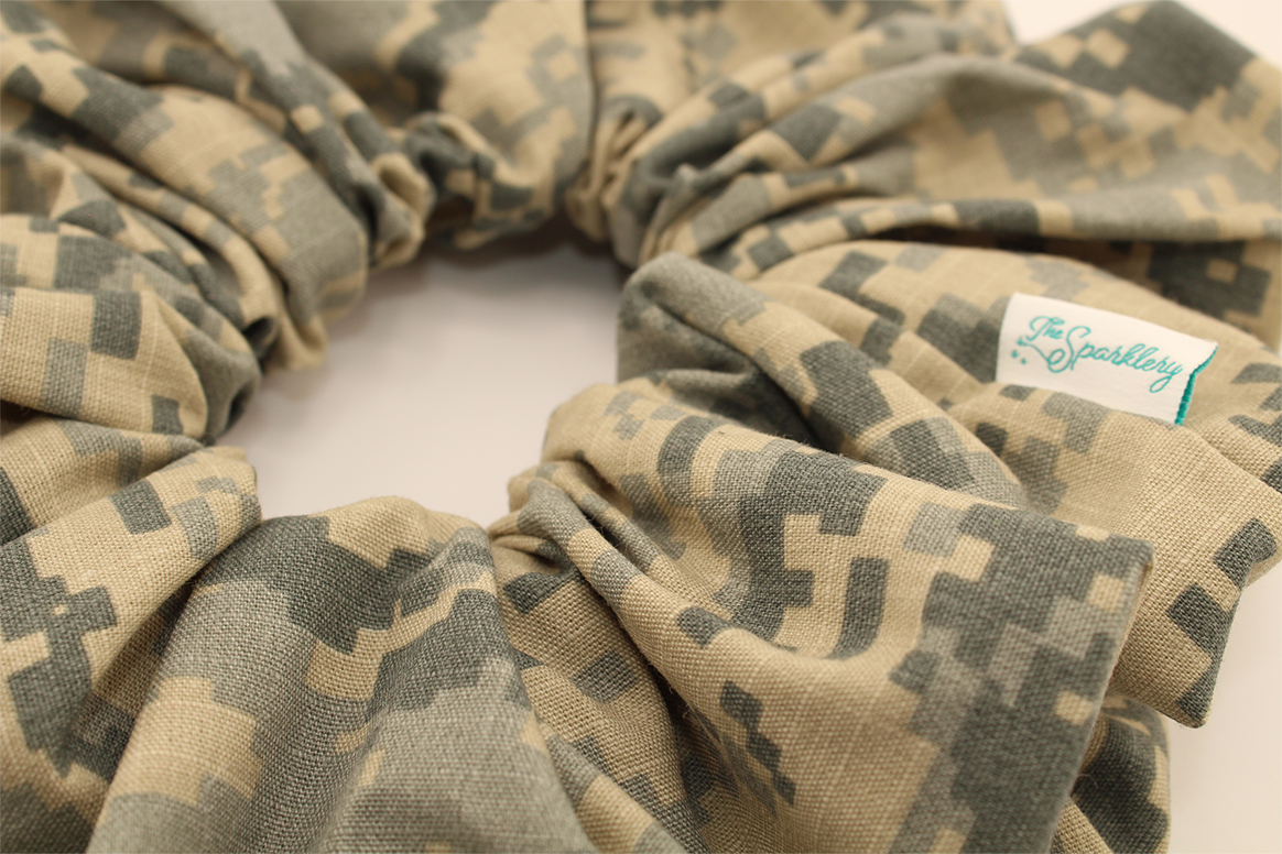 Our Heroes - Scrunchie - Army Green - Large - 7 In.