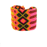 Raices-KnittedBracelet-PinkandOrange-ExtraLarge-17In.x2In.