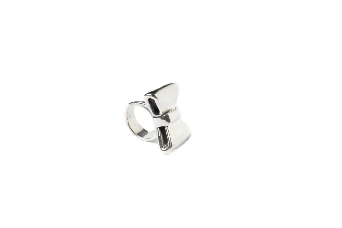 Romance Bow Ring Taxco Sterling Silver Detail 2