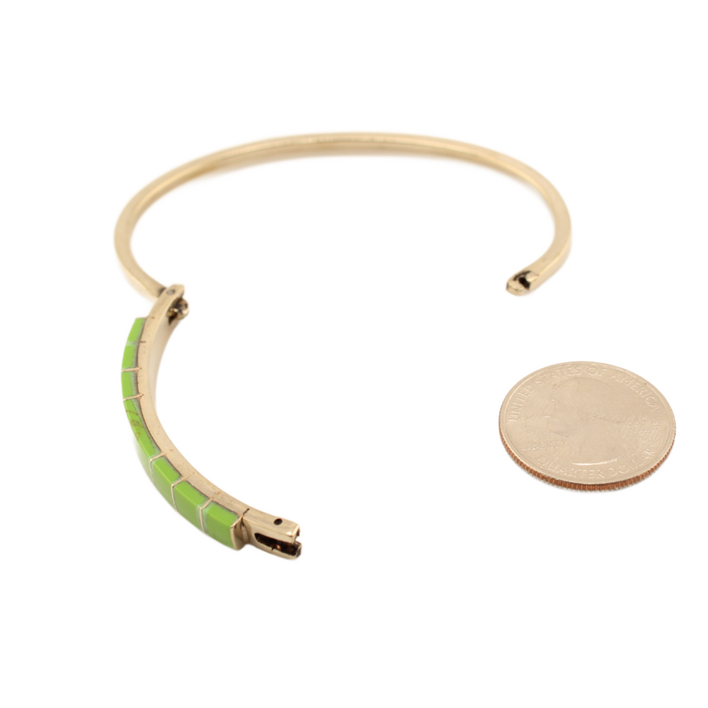 Talisman - Enameled Link Bracelet - Green - 8 In