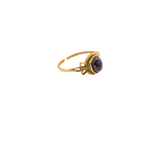 Earth's Treasure -  Brass Lapis lazuli Adjustable Ring - .25 In. x .50 In.